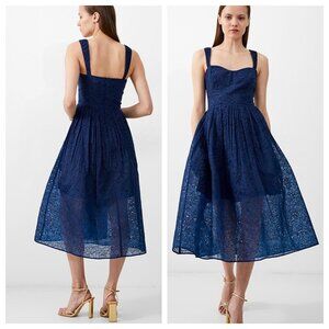 FRENCH CONNECTION Sleeveless Lace Midi Dress Size 6